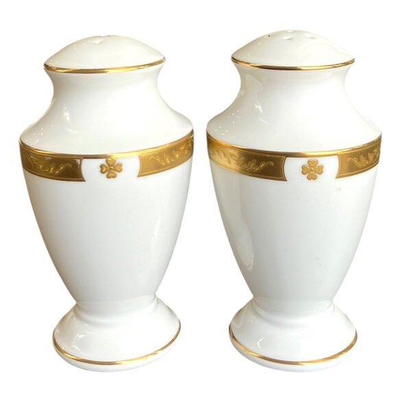 VTG Lenox Landmark Gold Classic Collection Laurel Band Salt & Pepper Set - Picture 7 of 16